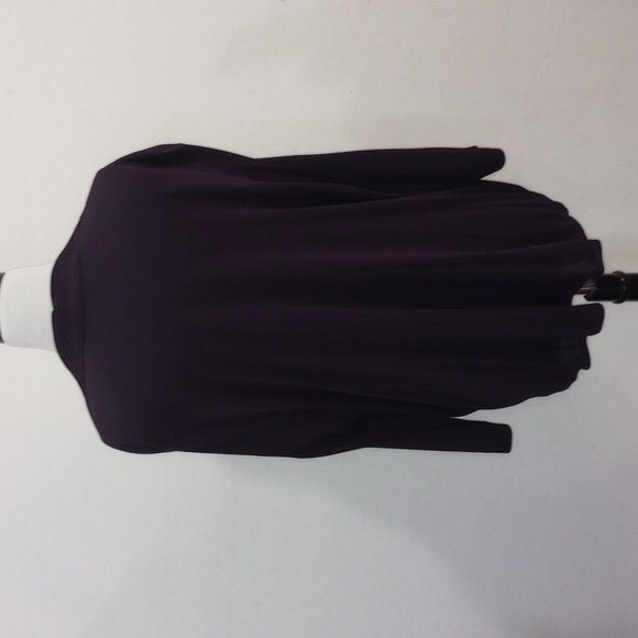M. M. LaFleur Deneuve Faux Wrap Blouse Purple Blackberry Merlot, Size +1 / 1X - Picture 5 of 14